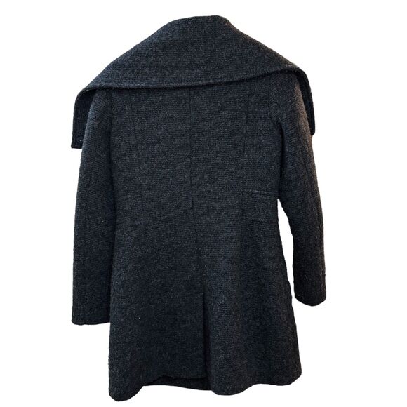 Cole Haan Signature Coat Walker Peacoat Snap Collar Wool Blend Grey Size 8 - Picture 2 of 4
